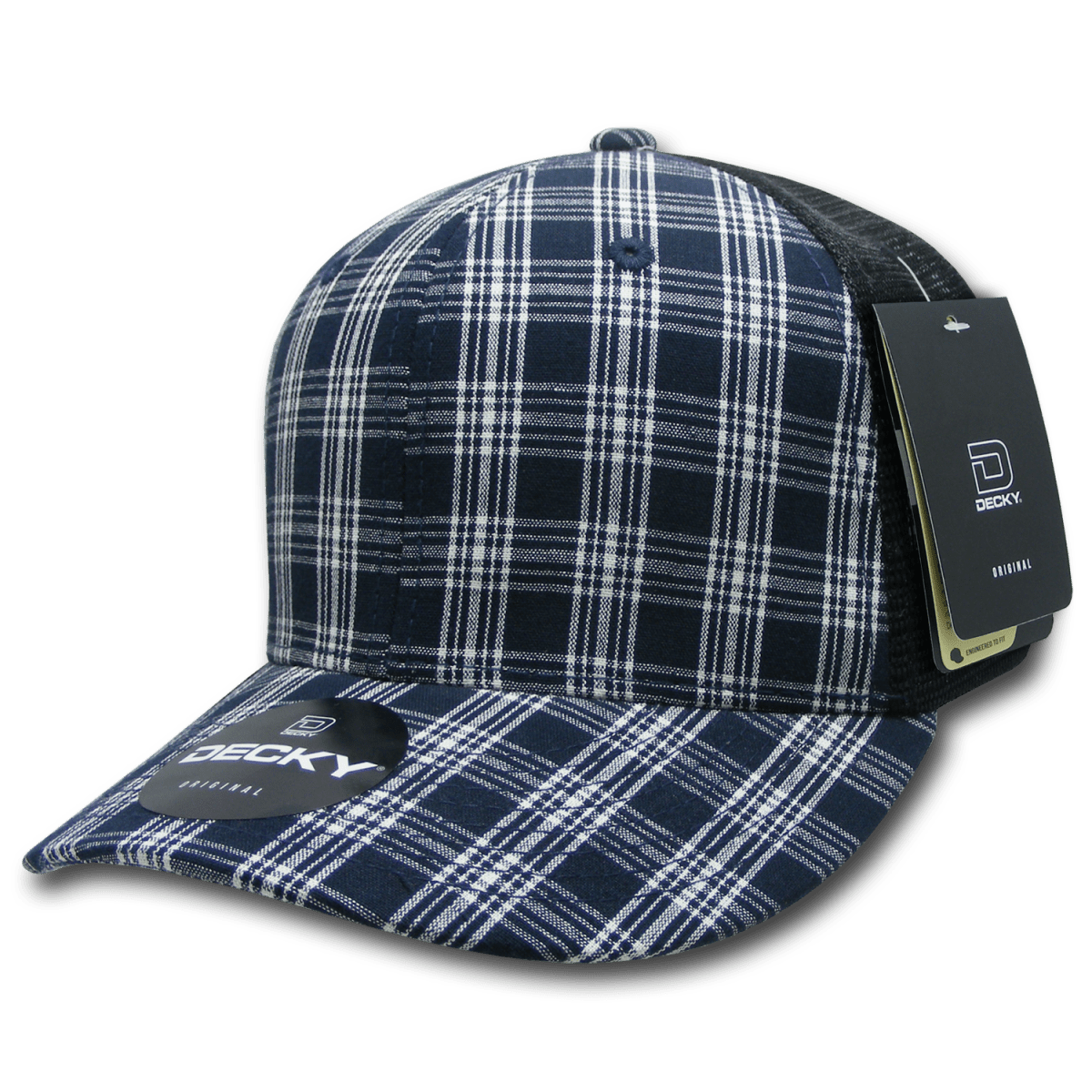 Decky 6 Panel Mid Profile Structured Plaid Trucker | Decky 6018 6018 - 217 OSFM