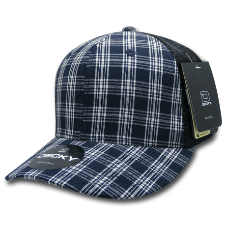 Decky 6 Panel Mid Profile Structured Plaid Trucker | Decky 6018 6018 - 217 OSFM