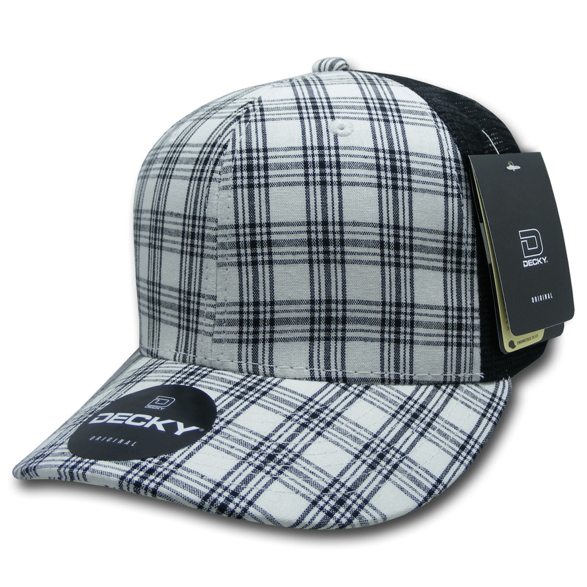 Decky 6 Panel Mid Profile Structured Plaid Trucker | Decky 6018 6018 - 218 OSFM