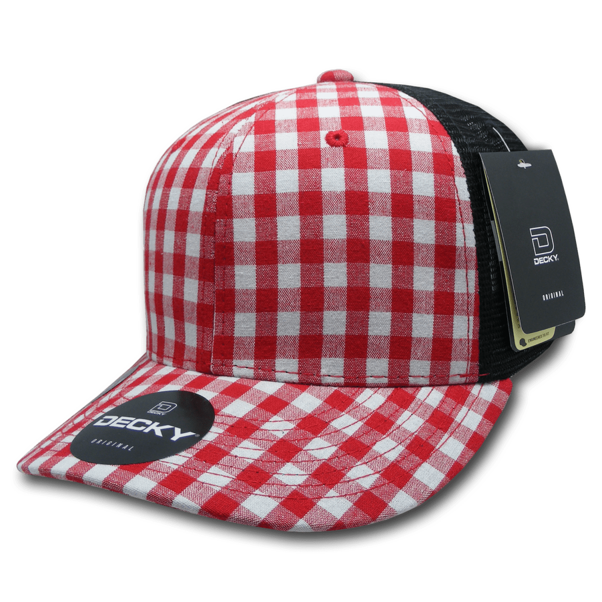 Decky 6 Panel Mid Profile Structured Plaid Trucker | Decky 6018 6018 - 228 OSFM