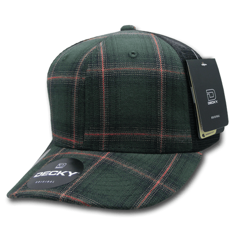 Decky 6 Panel Mid Profile Structured Plaid Trucker | Decky 6018 6018 - 236 OSFM