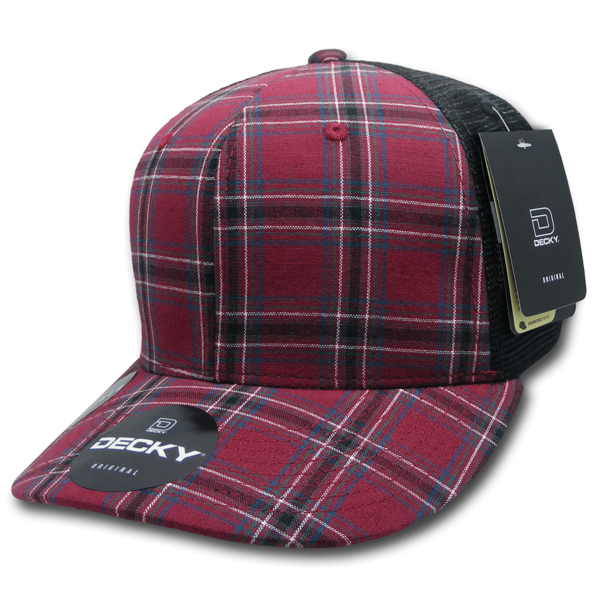 Decky 6 Panel Mid Profile Structured Plaid Trucker | Decky 6018 6018 - 237 OSFM