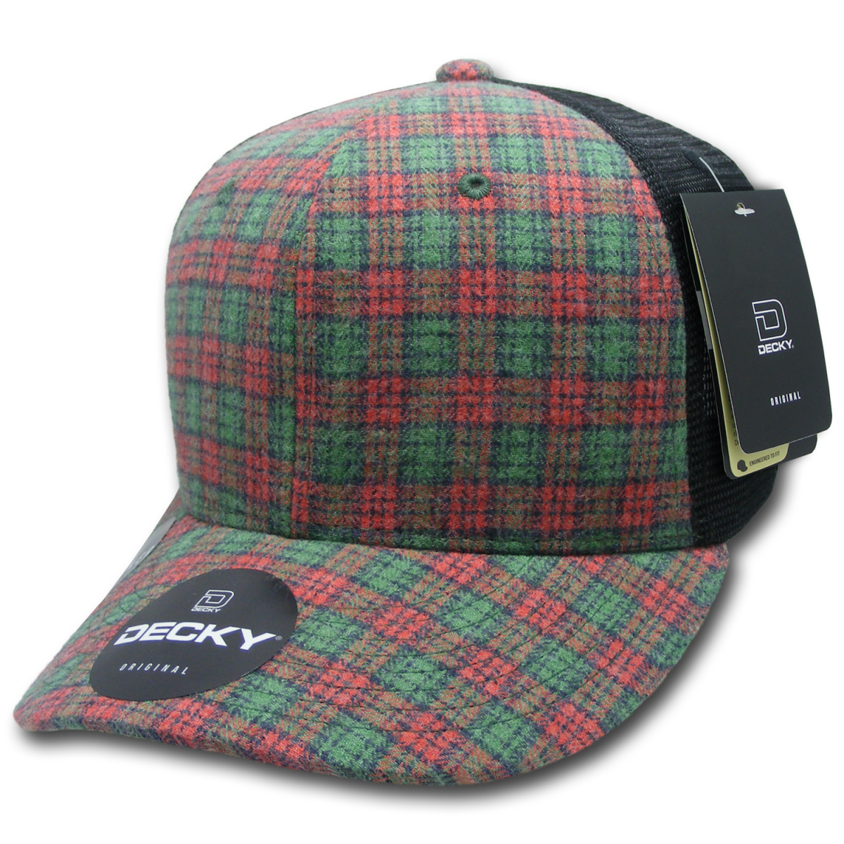 Decky 6 Panel Mid Profile Structured Plaid Trucker | Decky 6018 6018 - 244 OSFM