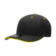 Decky 6 Panel Mid Profile Structured Sandwich Bill Cap | Decky 2003 Black/Gold OSFM Hats