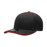 Decky 6 Panel Mid Profile Structured Sandwich Bill Cap | Decky 2003 Black/Red OSFM Hats