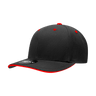 Decky 6 Panel Mid Profile Structured Sandwich Bill Cap | Decky 2003 Black/Red OSFM Hats