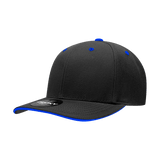 Decky 6 Panel Mid Profile Structured Sandwich Bill Cap | Decky 2003 Black/Royal OSFM Hats