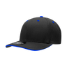 Decky 6 Panel Mid Profile Structured Sandwich Bill Cap | Decky 2003 Black/Royal OSFM Hats