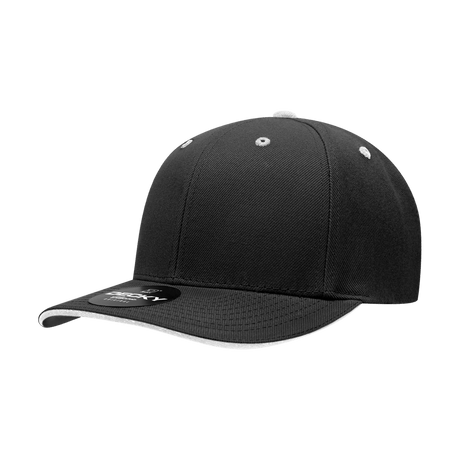 Decky 6 Panel Mid Profile Structured Sandwich Bill Cap | Decky 2003 Black/White OSFM Hats