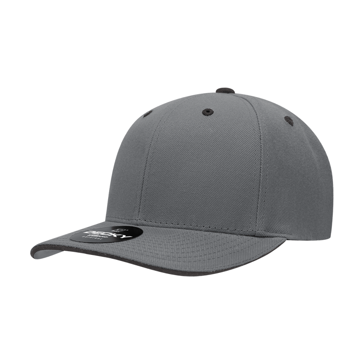 Decky 6 Panel Mid Profile Structured Sandwich Bill Cap | Decky 2003 Charcoal/Black OSFM Hats