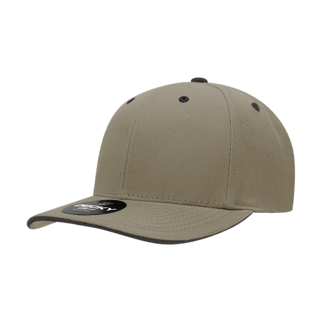 Decky 6 Panel Mid Profile Structured Sandwich Bill Cap | Decky 2003 Khaki/Black OSFM Hats