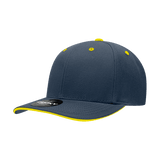 Decky 6 Panel Mid Profile Structured Sandwich Bill Cap | Decky 2003 Navy/Gold OSFM Hats