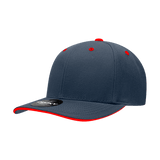 Decky 6 Panel Mid Profile Structured Sandwich Bill Cap | Decky 2003 Navy/Red OSFM Hats