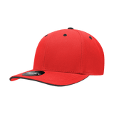 Decky 6 Panel Mid Profile Structured Sandwich Bill Cap | Decky 2003 Red/Black OSFM Hats