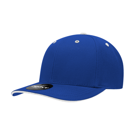 Decky 6 Panel Mid Profile Structured Sandwich Bill Cap | Decky 2003 Royal/White OSFM Hats