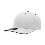 Decky 6 Panel Mid Profile Structured Sandwich Bill Cap | Decky 2003 White/Black OSFM Hats