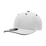 Decky 6 Panel Mid Profile Structured Sandwich Bill Cap | Decky 2003 White/Navy OSFM Hats