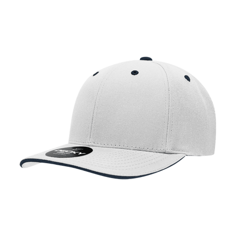 Decky 6 Panel Mid Profile Structured Sandwich Bill Cap | Decky 2003 White/Navy OSFM Hats