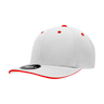 Decky 6 Panel Mid Profile Structured Sandwich Bill Cap | Decky 2003 White/Red OSFM Hats