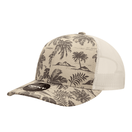 Decky 6 Panel Mid Profile Structured Tropical Trucker | Decky 6037 Panel Mid Profile Structured Tropical Trucker Standard