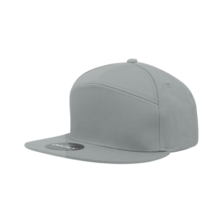 Decky 7 Panel High Profile Structured Cotton Blend Cap | Decky 1098 Grey OSFM Hats