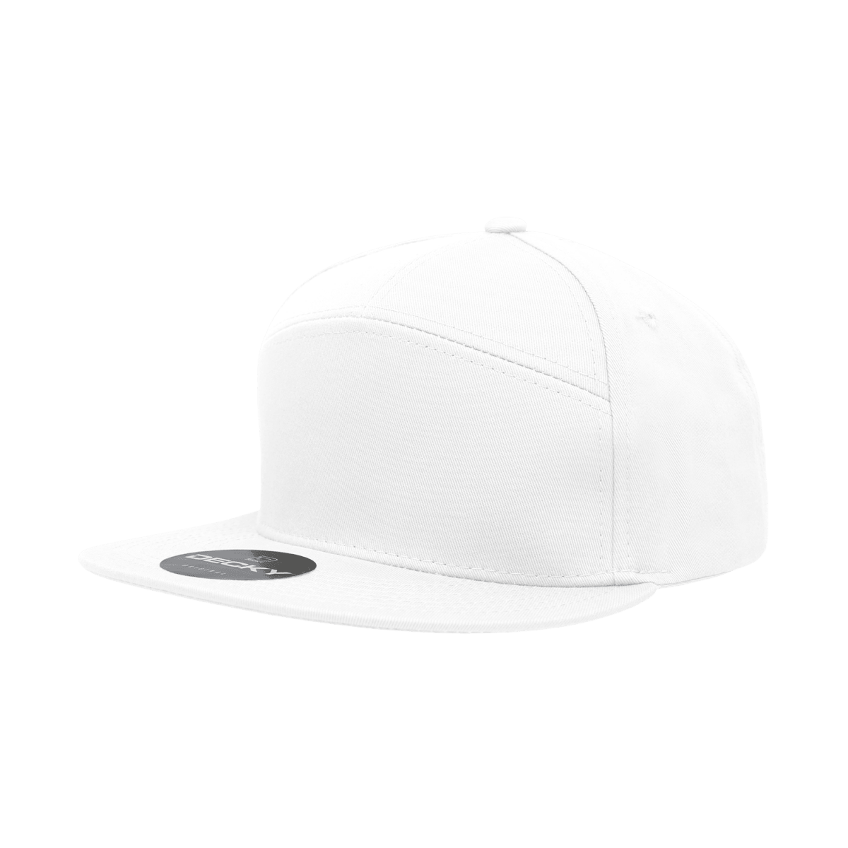 Decky 7 Panel High Profile Structured Cotton Blend Cap | Decky 1098 White OSFM Hats