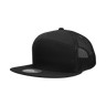 Decky 7 Panel High Profile Structured Cotton Blend Trucker | Decky 1133 Black OSFM