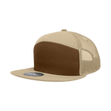 Decky 7 Panel High Profile Structured Cotton Blend Trucker | Decky 1133 Brown/Khaki/Khaki Standard