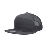Decky 7 Panel High Profile Structured Cotton Blend Trucker | Decky 1133 Charcoal OSFM