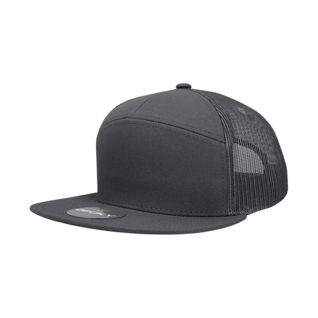 Decky 7 Panel High Profile Structured Cotton Blend Trucker | Decky 1133 Charcoal OSFM