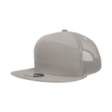 Decky 7 Panel High Profile Structured Cotton Blend Trucker | Decky 1133 Grey OSFM