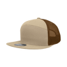 Decky 7 Panel High Profile Structured Cotton Blend Trucker | Decky 1133 Khaki/Khaki/Brown Standard
