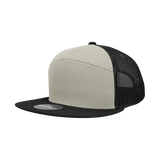 Decky 7 Panel High Profile Structured Cotton Blend Trucker | Decky 1133 Loden/Loden/Black Standard
