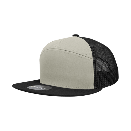 Decky 7 Panel High Profile Structured Cotton Blend Trucker | Decky 1133 Loden/Loden/Black Standard