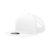 Decky 7 Panel High Profile Structured Cotton Blend Trucker | Decky 1133 White OSFM