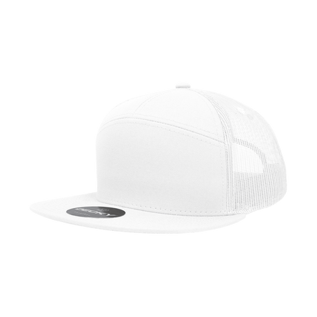 Decky 7 Panel High Profile Structured Cotton Blend Trucker | Decky 1133 White OSFM