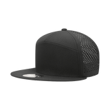 Decky 7 Panel High Profile Structured Perforated Performance Cap | Decky 6230 Black Standard Hats