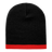 Decky Acrylic/Polyester Striped Short Beanie | Decky 8007 Black/Red OSFM Beanies