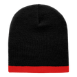 Decky Acrylic/Polyester Striped Short Beanie | Decky 8007 Black/Red OSFM Beanies