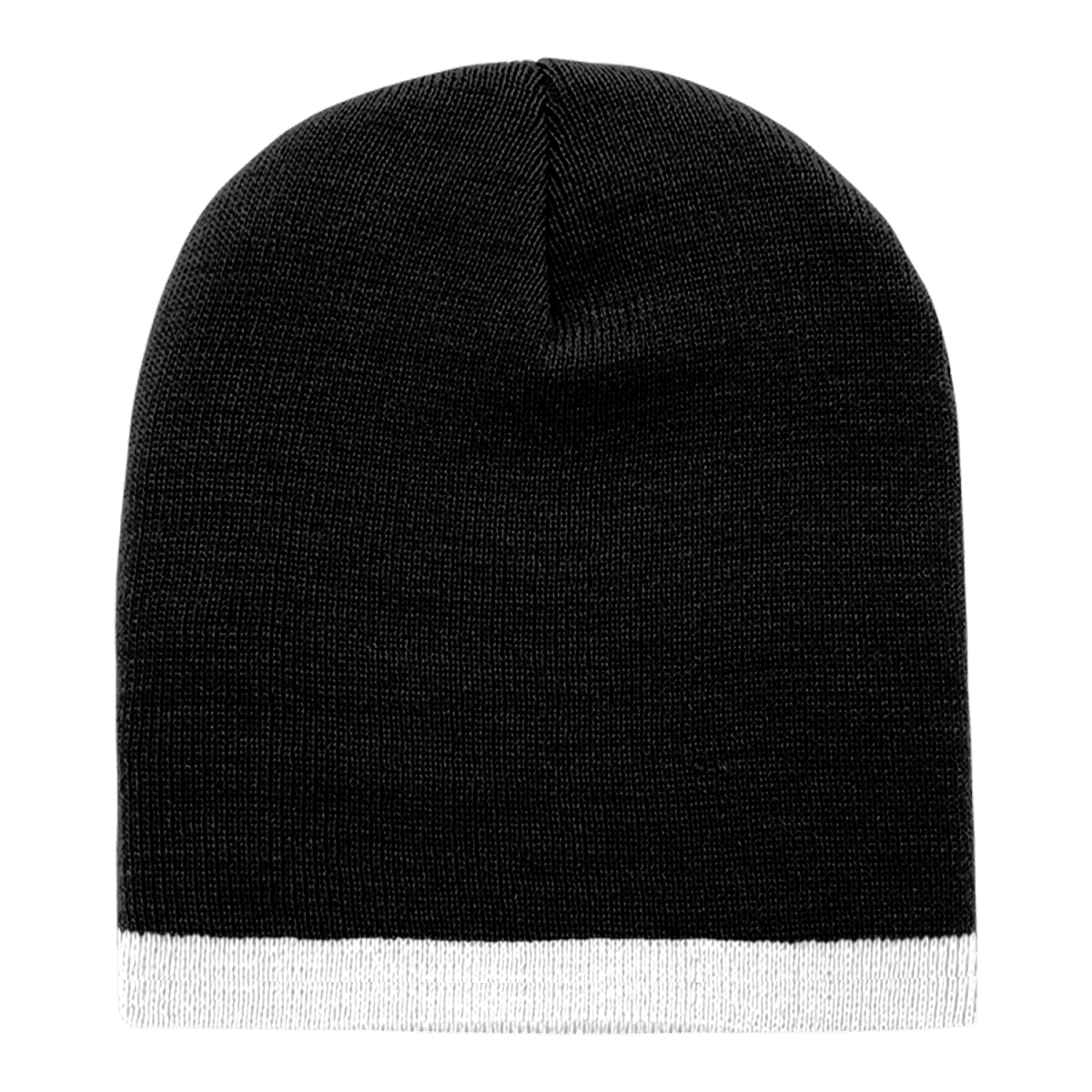 Decky Acrylic/Polyester Striped Short Beanie | Decky 8007 Black/White OSFM Beanies