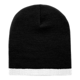 Decky Acrylic/Polyester Striped Short Beanie | Decky 8007 Black/White OSFM Beanies
