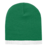 Decky Acrylic/Polyester Striped Short Beanie | Decky 8007 Kelly/White OSFM Beanies