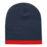 Decky Acrylic/Polyester Striped Short Beanie | Decky 8007 Navy/Red OSFM Beanies