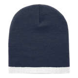 Decky Acrylic/Polyester Striped Short Beanie | Decky 8007 Navy/White OSFM Beanies
