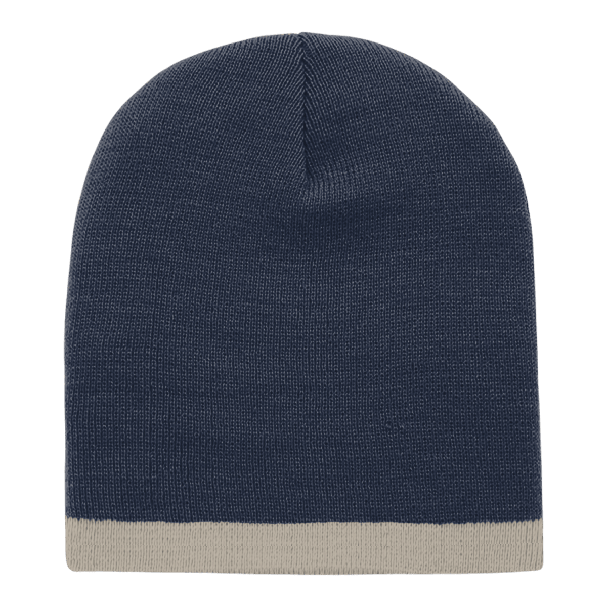 Decky Acrylic/Polyester Striped Short Beanie | Decky 8007 NVY/KHA OSFM Beanies