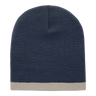 Decky Acrylic/Polyester Striped Short Beanie | Decky 8007 NVY/KHA OSFM Beanies