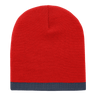 Decky Acrylic/Polyester Striped Short Beanie | Decky 8007 Red/Navy OSFM Beanies