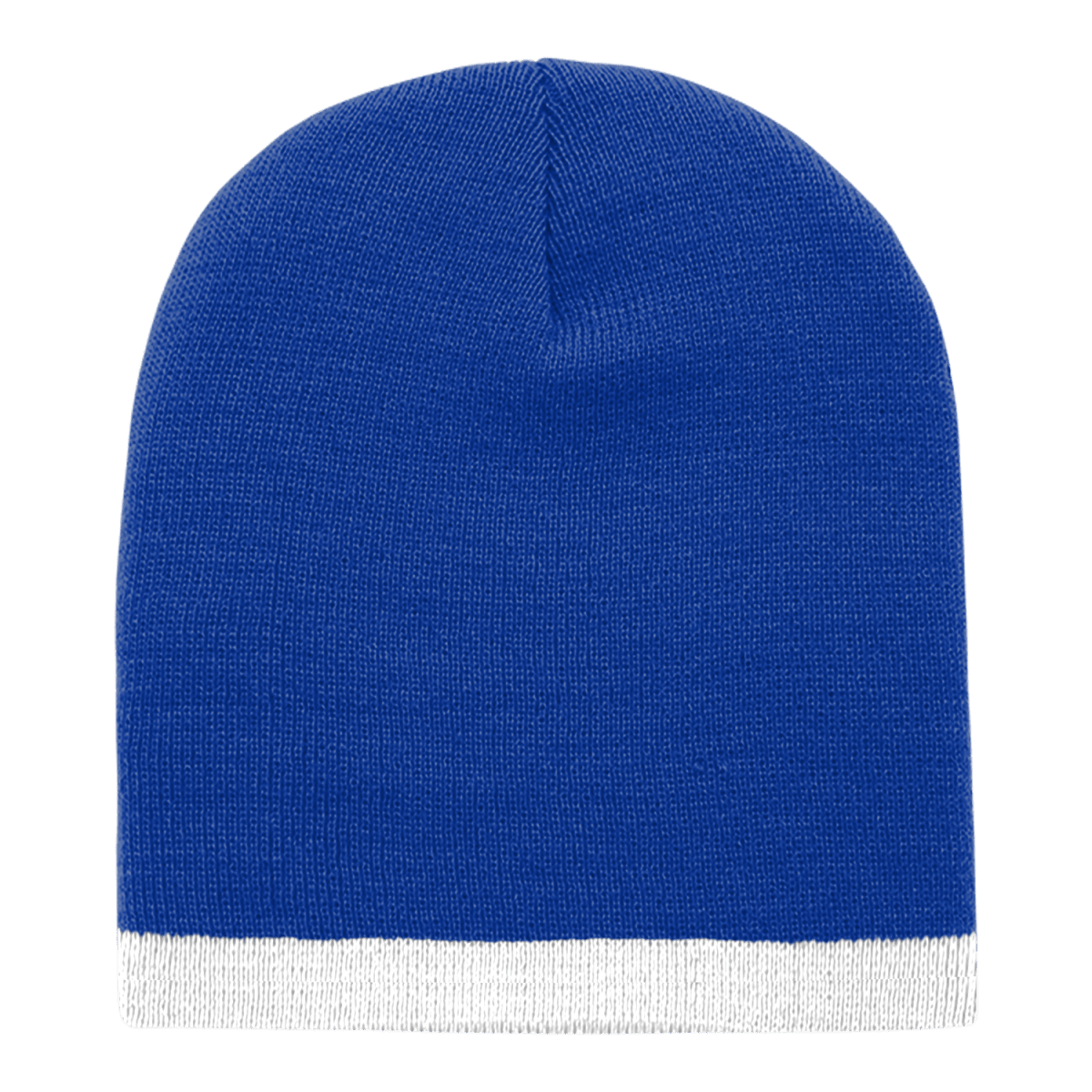 Decky Acrylic/Polyester Striped Short Beanie | Decky 8007 Royal/White OSFM Beanies