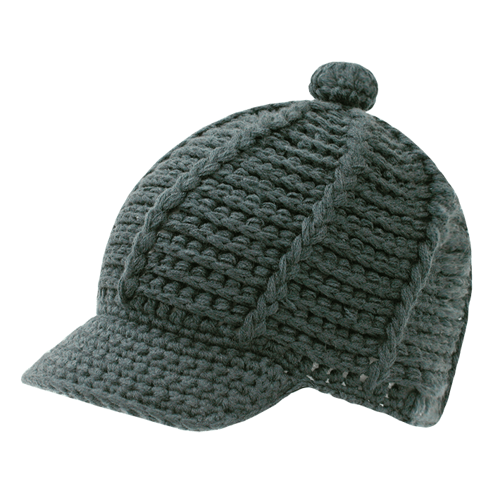 Decky Crocheted Reggae Cap | Decky 624 Charcoal OSFM Hats
