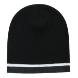 Decky Double Striped Beanie | Decky 8015 Blk/Wht/Cha OSFM Beanies